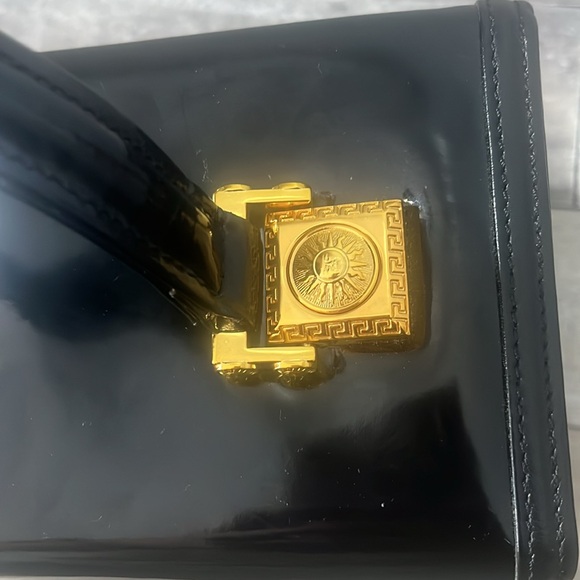 VERSACE Vintage Black Patent Leather Vanity Makeup Case - Picture 4 of 13